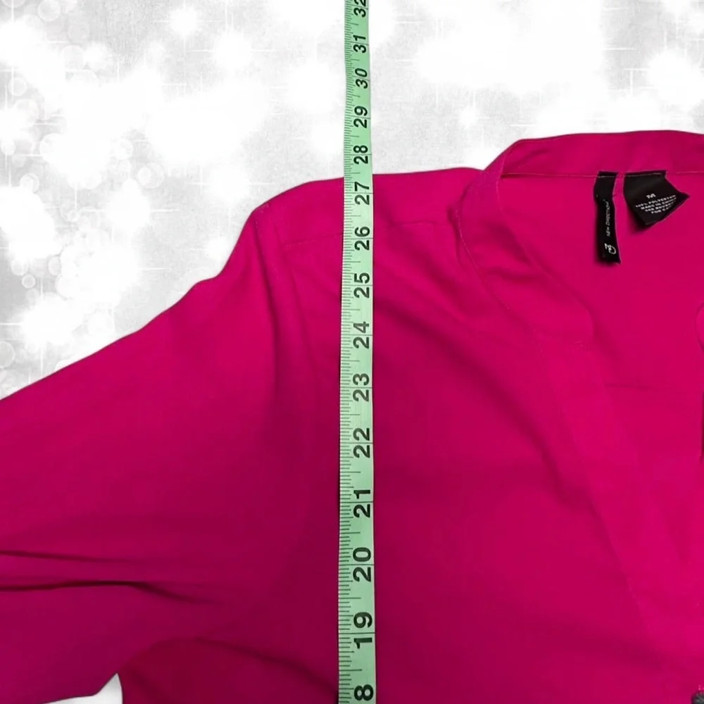 Barbiecore Hot Pink Y2K Style Long Sleeve Blouse - Picture 5 of 7